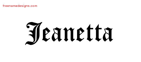 Blackletter Name Tattoo Designs Jeanetta Graphic Download