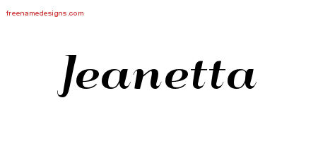 Art Deco Name Tattoo Designs Jeanetta Printable