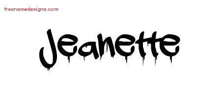 Graffiti Name Tattoo Designs Jeanette Free Lettering