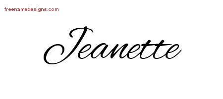 Cursive Name Tattoo Designs Jeanette Download Free