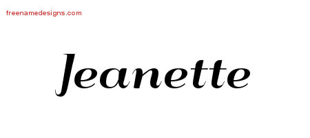 Art Deco Name Tattoo Designs Jeanette Printable