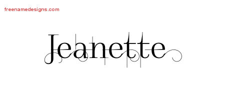 Decorated Name Tattoo Designs Jeanette Free