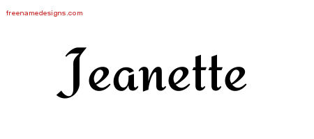 Calligraphic Stylish Name Tattoo Designs Jeanette Download Free
