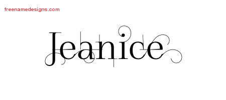 Decorated Name Tattoo Designs Jeanice Free