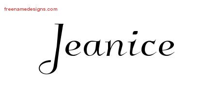 Elegant Name Tattoo Designs Jeanice Free Graphic