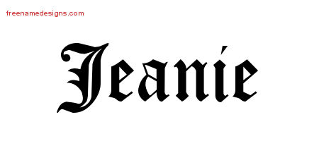 Blackletter Name Tattoo Designs Jeanie Graphic Download