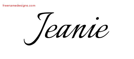 Calligraphic Name Tattoo Designs Jeanie Download Free