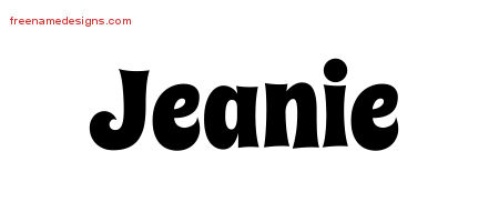 Groovy Name Tattoo Designs Jeanie Free Lettering