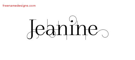 Decorated Name Tattoo Designs Jeanine Free