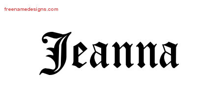 Blackletter Name Tattoo Designs Jeanna Graphic Download