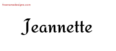 Calligraphic Stylish Name Tattoo Designs Jeannette Download Free