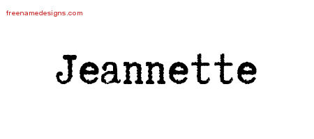 Typewriter Name Tattoo Designs Jeannette Free Download