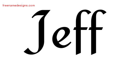 Calligraphic Stylish Name Tattoo Designs Jeff Free Graphic