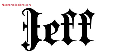 Old English Name Tattoo Designs Jeff Free Lettering