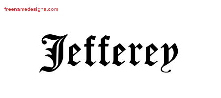 Blackletter Name Tattoo Designs Jefferey Printable