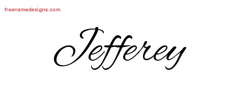 Cursive Name Tattoo Designs Jefferey Free Graphic