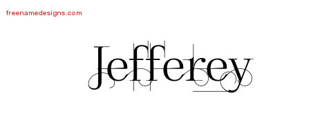 Decorated Name Tattoo Designs Jefferey Free Lettering