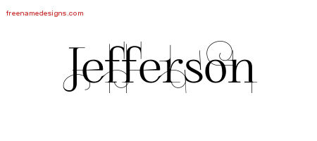 Decorated Name Tattoo Designs Jefferson Free Lettering
