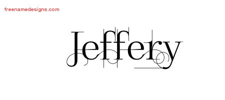 Decorated Name Tattoo Designs Jeffery Free Lettering