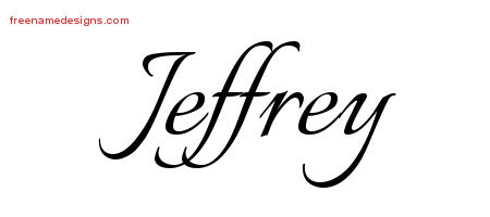 Calligraphic Name Tattoo Designs Jeffrey Free Graphic