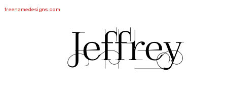 Decorated Name Tattoo Designs Jeffrey Free Lettering