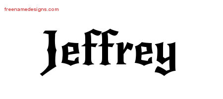 Gothic Name Tattoo Designs Jeffrey Free Graphic