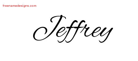 Cursive Name Tattoo Designs Jeffrey Free Graphic