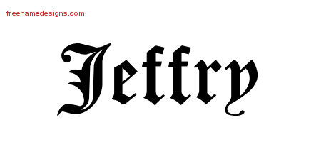 Blackletter Name Tattoo Designs Jeffry Printable