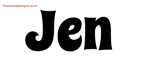 Groovy Name Tattoo Designs Jen Free Lettering