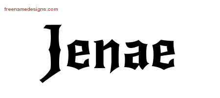 Gothic Name Tattoo Designs Jenae Free Graphic