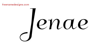 Elegant Name Tattoo Designs Jenae Free Graphic