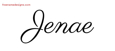Classic Name Tattoo Designs Jenae Graphic Download