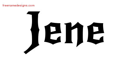 Gothic Name Tattoo Designs Jene Free Graphic