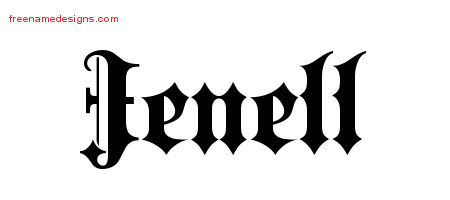 Old English Name Tattoo Designs Jenell Free