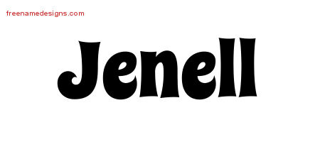 Groovy Name Tattoo Designs Jenell Free Lettering