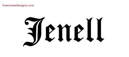 Blackletter Name Tattoo Designs Jenell Graphic Download