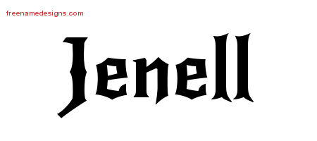 Gothic Name Tattoo Designs Jenell Free Graphic