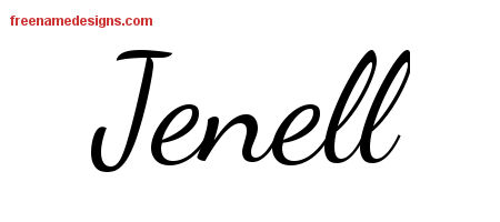 Lively Script Name Tattoo Designs Jenell Free Printout