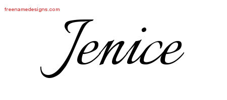 Calligraphic Name Tattoo Designs Jenice Download Free