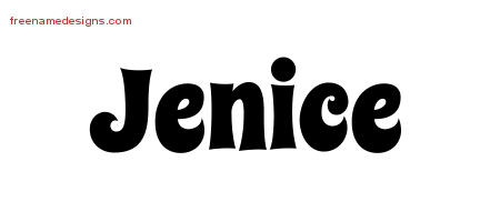 Groovy Name Tattoo Designs Jenice Free Lettering