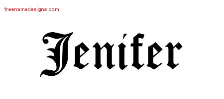 Blackletter Name Tattoo Designs Jenifer Graphic Download