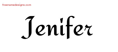 Calligraphic Stylish Name Tattoo Designs Jenifer Download Free