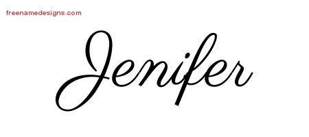 Classic Name Tattoo Designs Jenifer Graphic Download