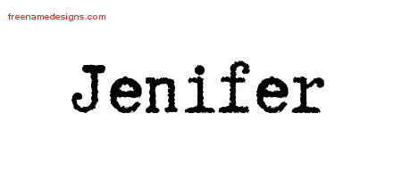 Typewriter Name Tattoo Designs Jenifer Free Download