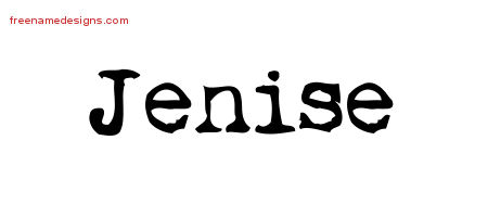 Vintage Writer Name Tattoo Designs Jenise Free Lettering