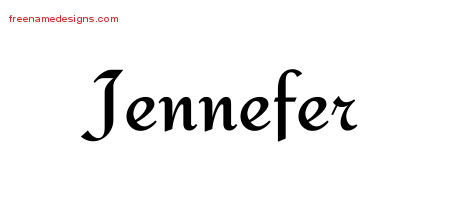 Calligraphic Stylish Name Tattoo Designs Jennefer Download Free