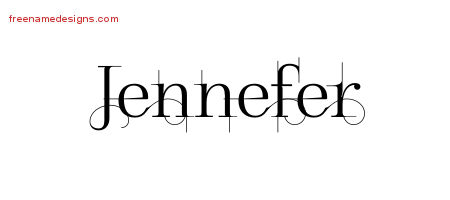 Decorated Name Tattoo Designs Jennefer Free