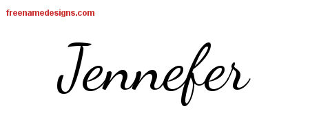 Lively Script Name Tattoo Designs Jennefer Free Printout