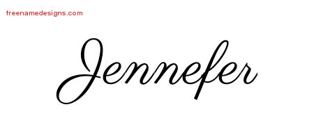 Classic Name Tattoo Designs Jennefer Graphic Download