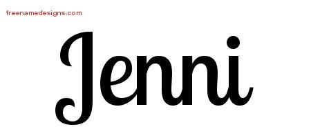 Handwritten Name Tattoo Designs Jenni Free Download